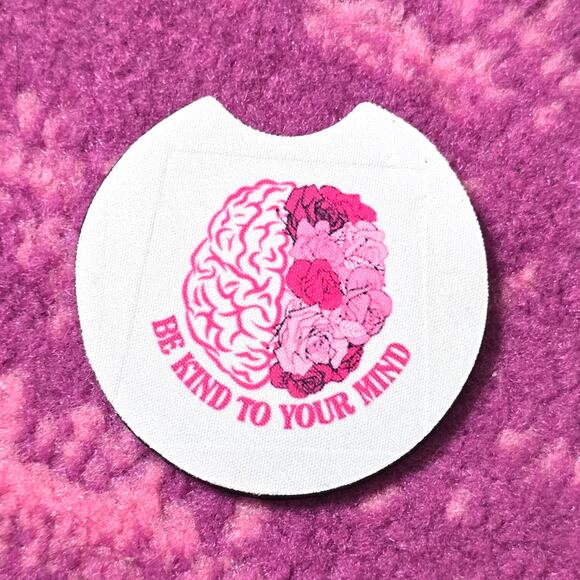 Sunflower Pink Circle Non Slip Handmade Kitchen Home Cup Car Accessories Coaster - Picture 3 of 3